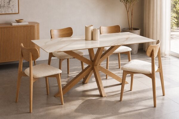 Unique Furniture Bílý keramický jídelní stůl Ravello 160 x 90 cm