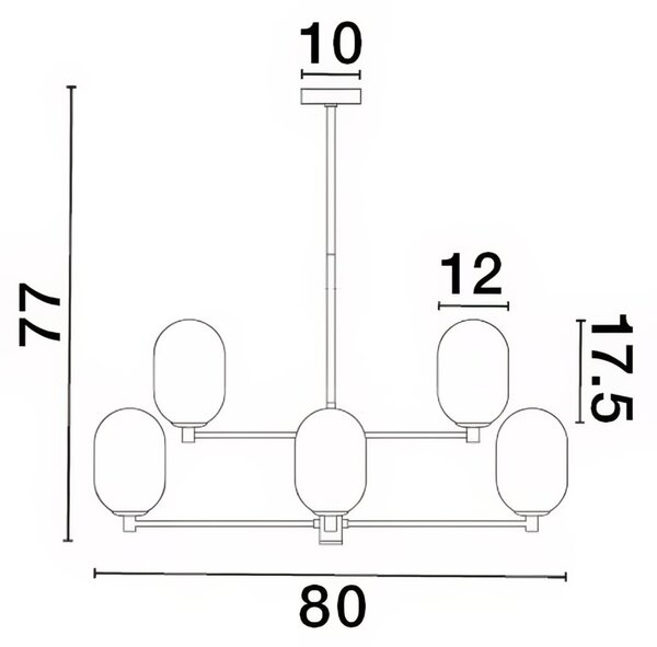 Bílo-zlaté skleněné závěsné světlo Nova Luce Balor 80 cm
