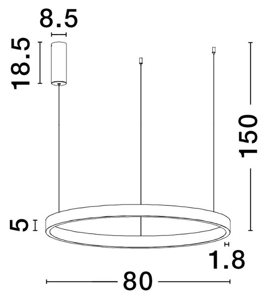 Zlaté kovové závěsné LED světlo Nova Luce Elowen 80 cm