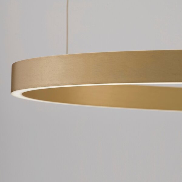 Zlaté kovové závěsné LED světlo Nova Luce Elowen 80 cm