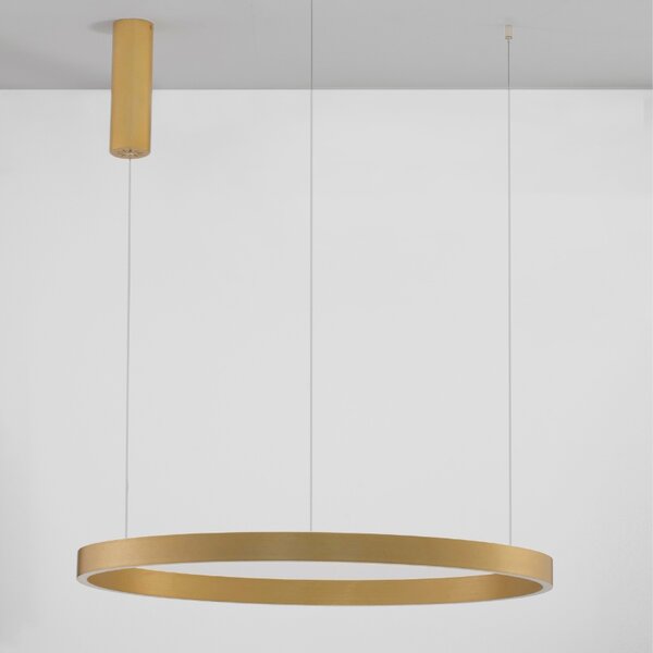 Zlaté kovové závěsné LED světlo Nova Luce Elowen 80 cm
