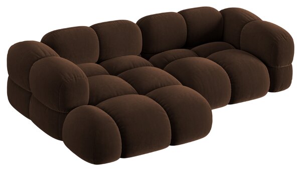 -25 % Dny MOMENTI– Cosmopolitan Design Hnědá sametová rohová pohovka Loretto 250 cm, levá