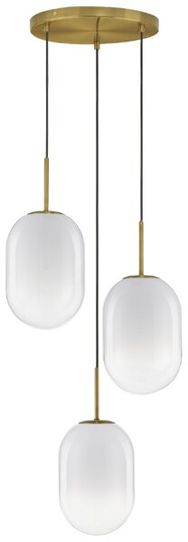 Bílé skleněné závěsné světlo Nova Luce Chrysi 43 cm