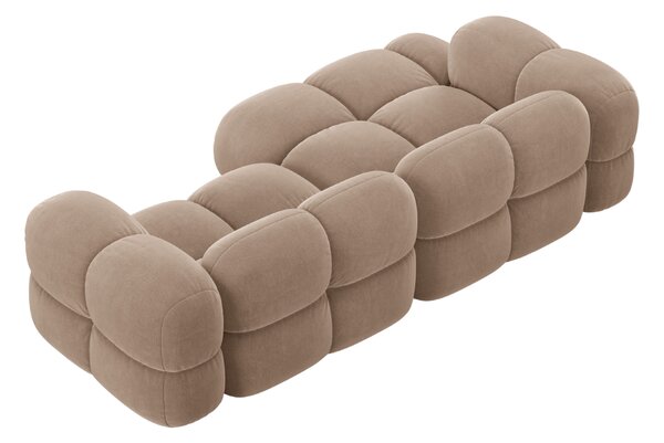 -25 % Dny MOMENTI– Cosmopolitan Design Tmavě béžová sametová rohová pohovka Loretto 250 cm, levá