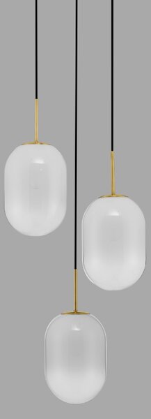 Bílé skleněné závěsné světlo Nova Luce Chrysi 43 cm
