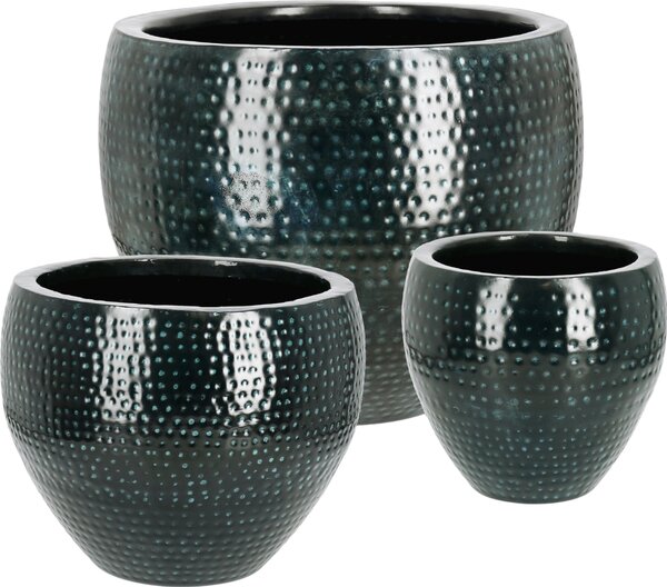 Bizzotto Set tří kovových zahradních květináčů Nirad Ø39/53/70 cm