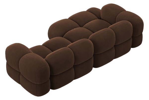 -25 % Dny MOMENTI– Cosmopolitan Design Hnědá sametová rohová pohovka Loretto 250 cm, levá