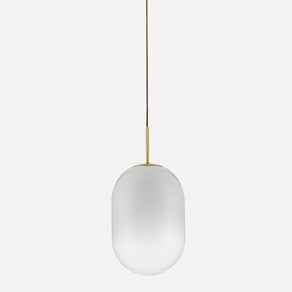 Bílé skleněné závěsné světlo Nova Luce Chrysi 24 cm