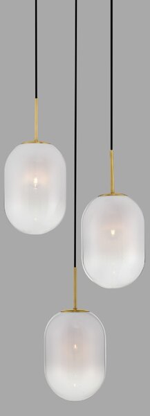 Bílé skleněné závěsné světlo Nova Luce Chrysi 43 cm