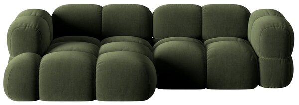 -25 % Dny MOMENTI– Cosmopolitan Design Zelená sametová rohová pohovka Loretto 250 cm, levá