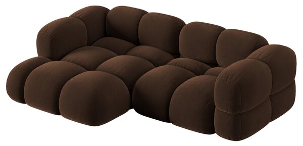 -25 % Dny MOMENTI– Cosmopolitan Design Hnědá sametová rohová pohovka Loretto 250 cm, levá