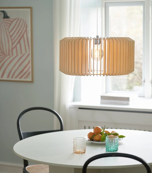Nordlux 2213143014 Asti, dřevěný lustr s lamelami, 1xE27, průměr 50cm