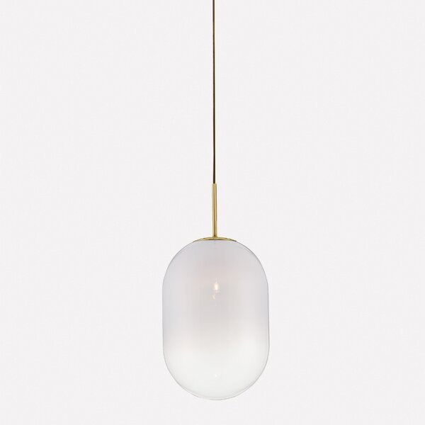 Bílé skleněné závěsné světlo Nova Luce Chrysi 24 cm