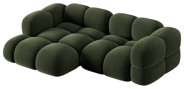 -25 % Dny MOMENTI– Cosmopolitan Design Zelená sametová rohová pohovka Loretto 250 cm, levá