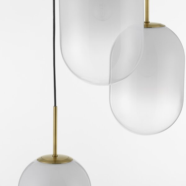Bílé skleněné závěsné světlo Nova Luce Chrysi 43 cm
