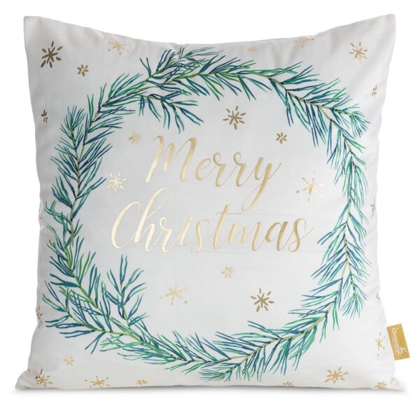 VÁNOČNÍ DEKORAČNÍ POVLAK NA POLŠTÁŘ MERRY1 45X45 CM VZOROVANÁ