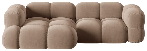 -25 % Dny MOMENTI– Cosmopolitan Design Tmavě béžová sametová rohová pohovka Loretto 250 cm, levá