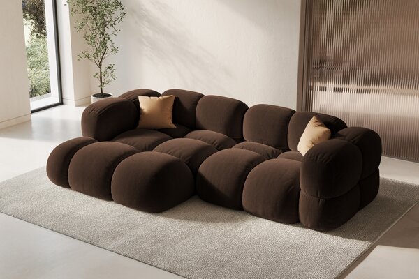 -25 % Dny MOMENTI– Cosmopolitan Design Hnědá sametová rohová pohovka Loretto 250 cm, levá