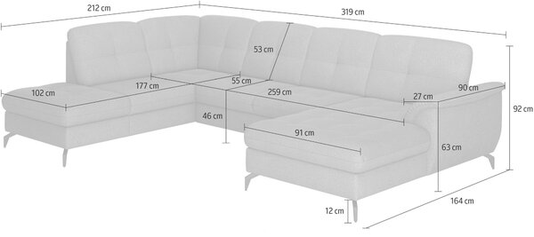 SEDACÍ SOUPRAVA, textil, šedá Sit & More - Sedací soupravy, Online Only