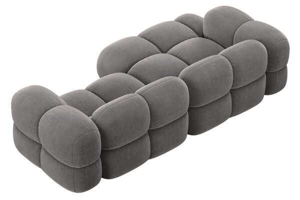 -25 % Dny MOMENTI– Cosmopolitan Design Šedá sametová rohová pohovka Loretto 250 cm, levá