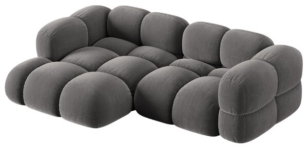 -25 % Dny MOMENTI– Cosmopolitan Design Šedá sametová rohová pohovka Loretto 250 cm, levá