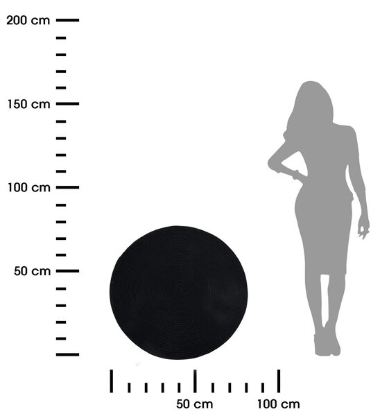 Koberec Julia, (fi) 80 cm, černá