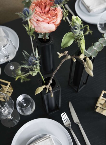 Audo Copenhagen Váza Kubus Flora - Black BLS200
