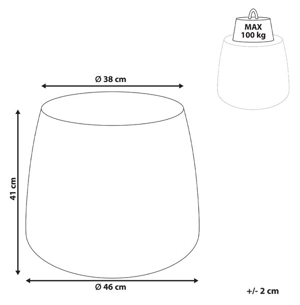 Odkládací stolek BIENTINO 46 cm 46 cm Travertinový efekt