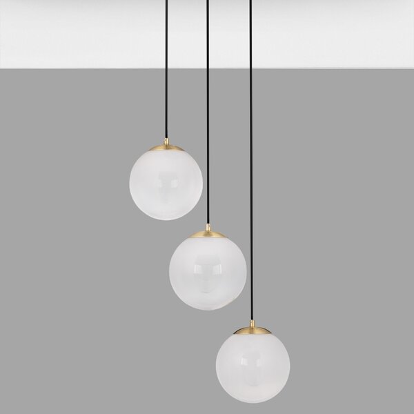 Bílé skleněné závěsné světlo Nova Luce Vita 30 cm