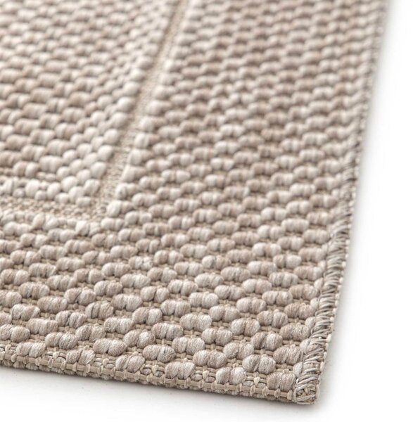 Fargotex Šedý zahradní koberec Grano Frame 160 x 230 cm