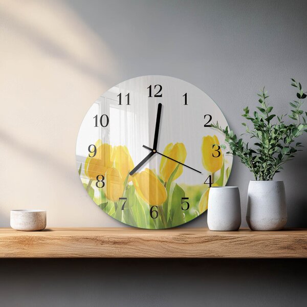 Skleněné nástěnné hodiny Tulipány zsoc-fi30-00175774