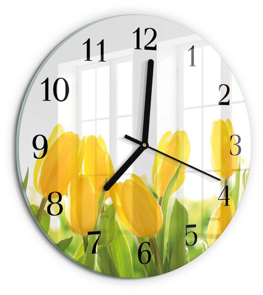 Skleněné nástěnné hodiny Tulipány zsoc-fi30-00175774