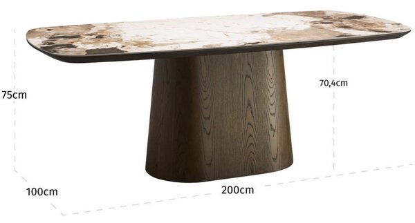 Richmond Dřevěný jídelní stůl Langford 200 x 100 cm s keramickou deskou