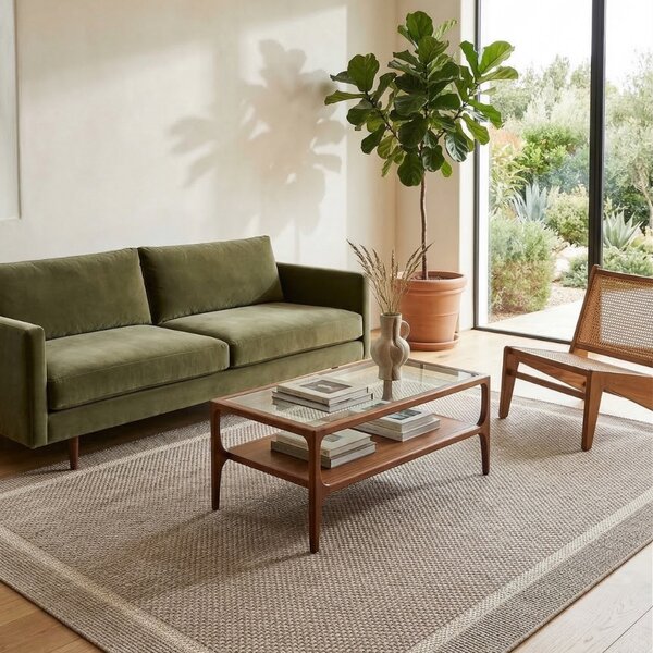 Fargotex Šedý zahradní koberec Grano Frame 160 x 230 cm