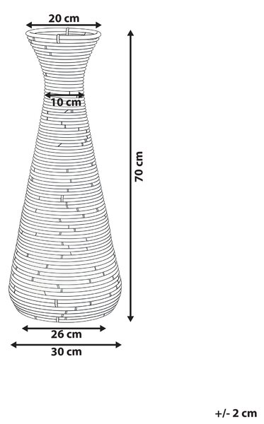 Dekorativní váza NIDRI Ratan 70 cm Přírodní