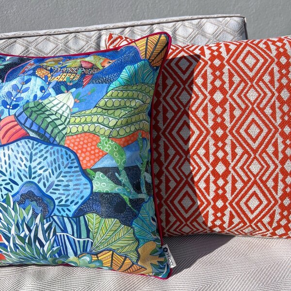 BOHOLOGY Set dvou venkovních povlaků na polštář Marine Aztec VIII