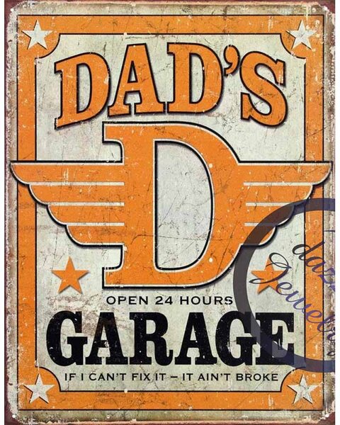 Ceduľa Dads Garage 30cm x 20cm Plechová tabuľa