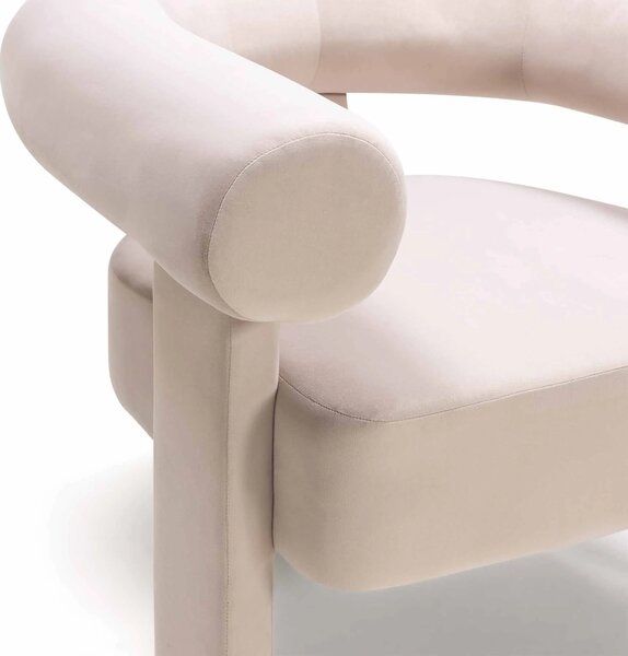 Hector Designové sametové křeslo HELLA světle béžové