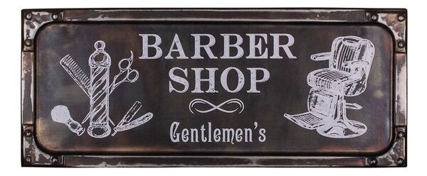 Antic Line Plechová cedule Barber shop 37 x 15 cm