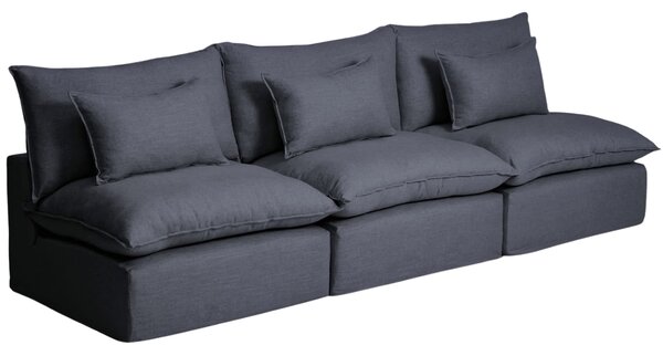 Kave Home Tmavě šedá pohovka Anarela 330 cm s odnímatelným potahem