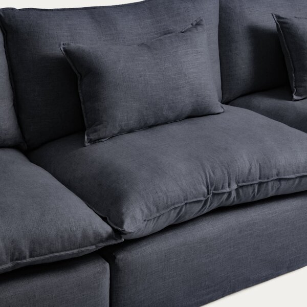 Kave Home Tmavě šedá pohovka Anarela 330 cm s odnímatelným potahem