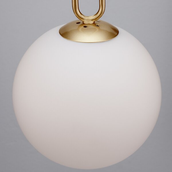 Bílo-zlaté skleněné závěsné LED světlo Nova Luce Hook 18 cm
