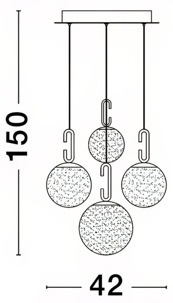 Bílo-zlaté skleněné závěsné LED světlo Nova Luce Hook 42 cm