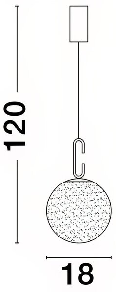 Bílo-zlaté skleněné závěsné LED světlo Nova Luce Hook 18 cm