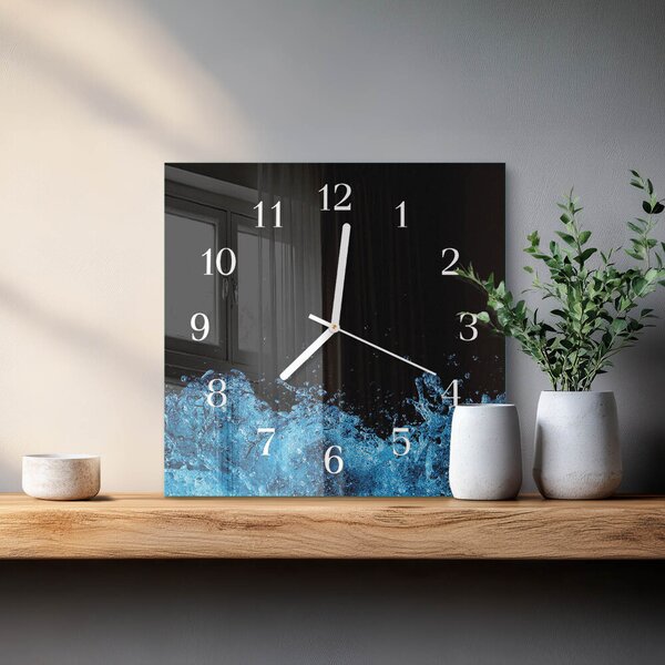 Skleněné hodiny Voda zskb-30x30-00079605