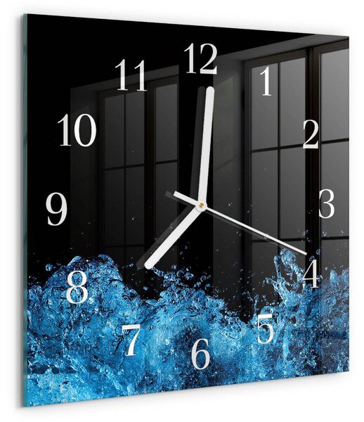 Skleněné hodiny Voda zskb-30x30-00079605