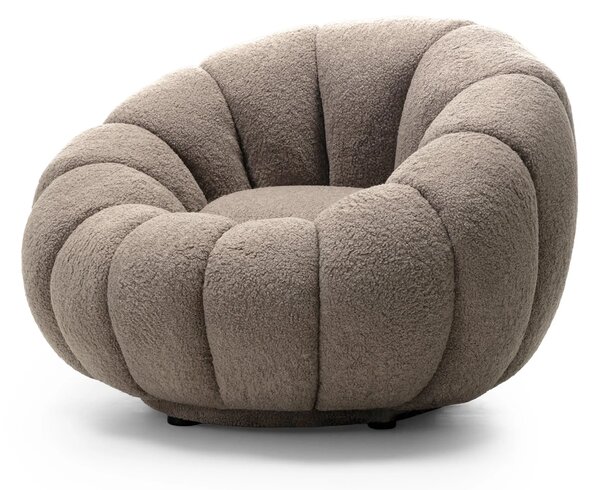 Hector Designové otočné křeslo Venezia bouclé cappuccino