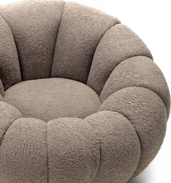 Hector Designové otočné křeslo Venezia bouclé cappuccino