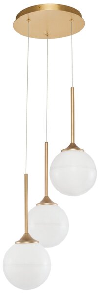 Bílo-zlaté skleněné závěsné světlo Nova Luce Cantona 29,5 cm