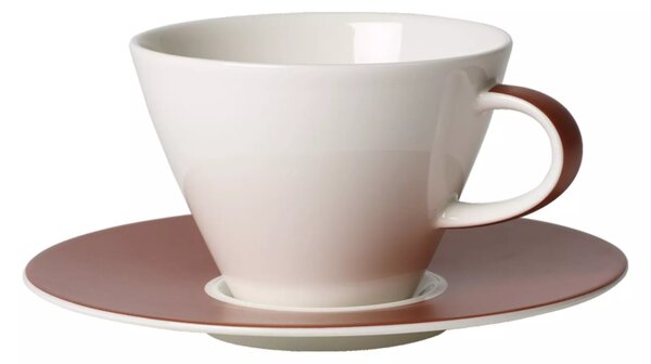Villeroy&Boch Villeroy & Boch Caffé Club Uni Oak kávový šálek s podšálkem, 0.39 l, 17 cm